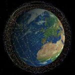 Earth with satellites